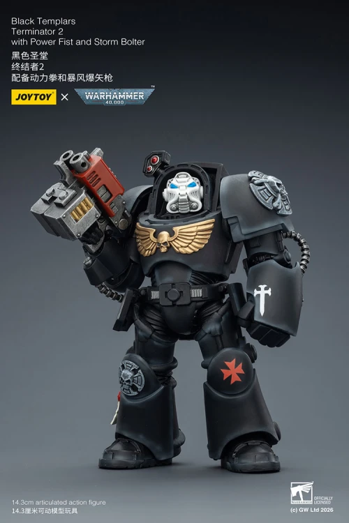Black Templars Terminator 2 with Power Fist and Storm Bolter – Figurka JoyToy Warhammer 40k 1/18 14 cm
