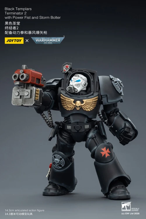 Black Templars Terminator 2 with Power Fist and Storm Bolter – Figurka JoyToy Warhammer 40k 1/18 14 cm