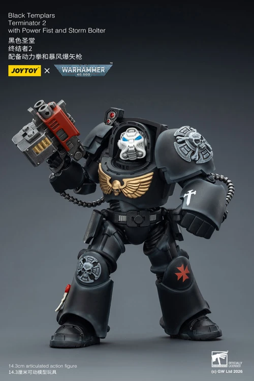 Black Templars Terminator 2 with Power Fist and Storm Bolter – Figurka JoyToy Warhammer 40k 1/18 14 cm