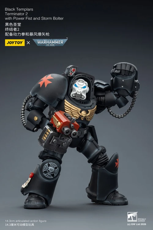 Black Templars Terminator 2 with Power Fist and Storm Bolter – Figurka JoyToy Warhammer 40k 1/18 14 cm