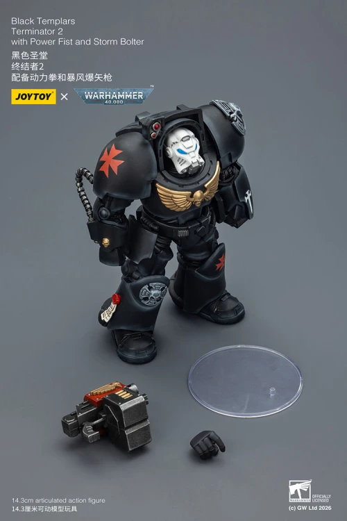 Black Templars Terminator 2 with Power Fist and Storm Bolter – Figurka JoyToy Warhammer 40k 1/18 14 cm