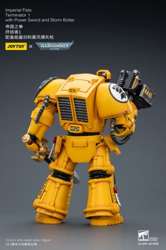 Imperial Fists Terminator 1 with Power Sword and Storm Bolter – Figurka JoyToy Warhammer 40k 1/18 14 cm