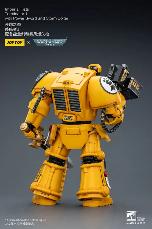 Imperial Fists Terminator 1 with Power Sword and Storm Bolter – Figurka JoyToy Warhammer 40k 1/18 14 cm