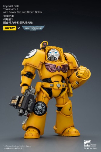 Imperial Fists Terminator 2 with Power Fist and Storm Bolter – Figurka JoyToy Warhammer 40k 1/18 14 cm