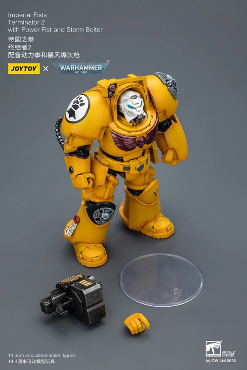 Imperial Fists Terminator 2 with Power Fist and Storm Bolter – Figurka JoyToy Warhammer 40k 1/18 14 cm