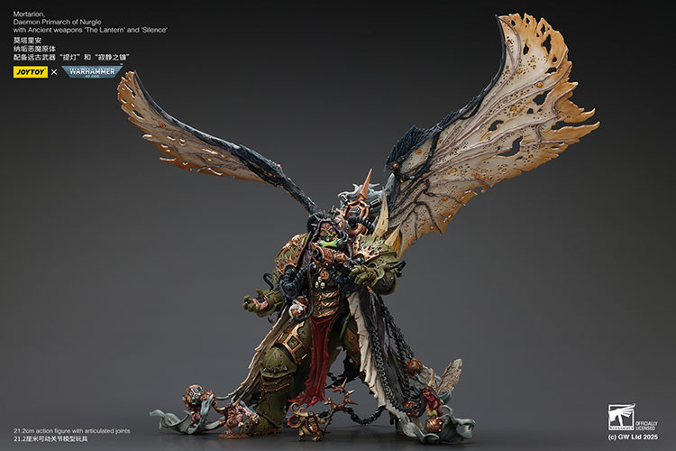 Mortarion, Daemon Primarch of Nurgle with The Lantern and Silence – Figurka JoyToy Warhammer 40k 1/18 21 cm