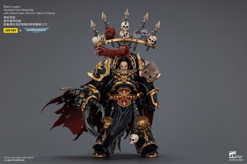 Black Legion Abaddon the Despoiler with Drach'nyen and the Talon of Horus – Figurka JoyToy Warhammer 40k 1/18 16 cm