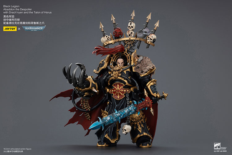 Black Legion Abaddon the Despoiler with Drach'nyen and the Talon of Horus – Figurka JoyToy Warhammer 40k 1/18 16 cm
