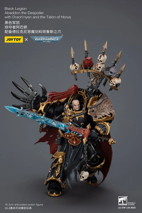 Black Legion Abaddon the Despoiler with Drach'nyen and the Talon of Horus – Figurka JoyToy Warhammer 40k 1/18 16 cm