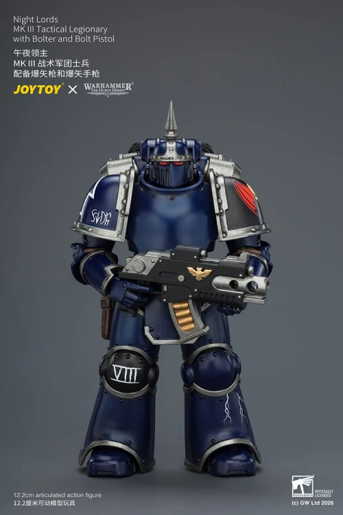 Night Lords MK III Tactical Legionary with Bolter and Bolt Pistol – Figurka JoyToy Warhammer The Horus Heresy 1/18 12 cm