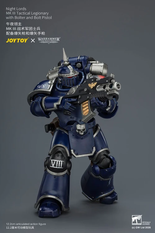 Night Lords MK III Tactical Legionary with Bolter and Bolt Pistol – Figurka JoyToy Warhammer The Horus Heresy 1/18 12 cm
