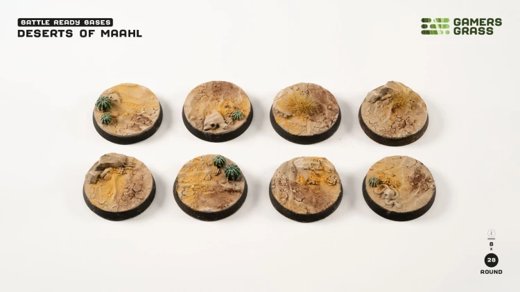 Gamers Grass Deserts of Maahl Round 28mm (x8) 1