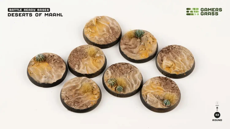 Gamers Grass Deserts of Maahl Round 32mm (x8) 1