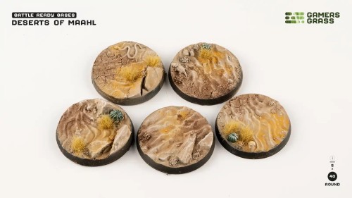 Gamers Grass Deserts of Maahl Round 40mm (x5) 1