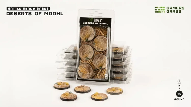 Gamers Grass Deserts of Maahl Round 40mm (x5) 6