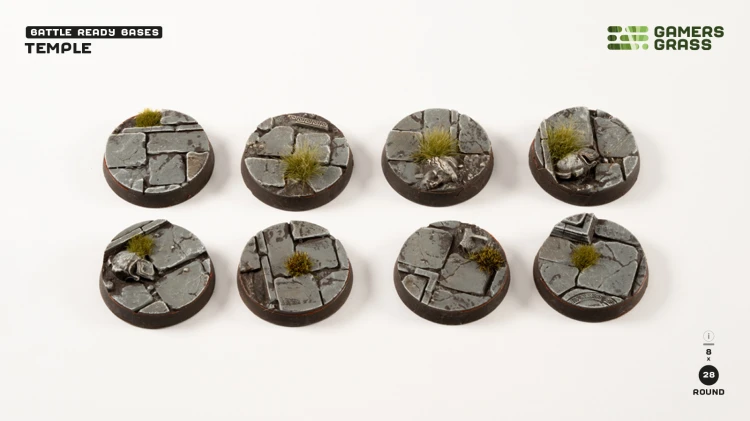 Gamers Grass Temple Round 28mm (x8) 1