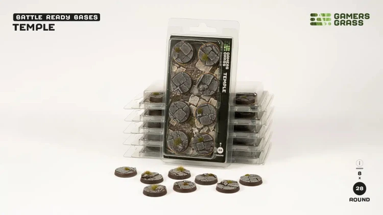 Gamers Grass Temple Round 28mm (x8) 6