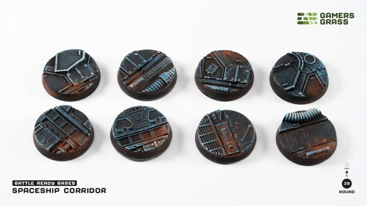 Gamers Grass Spaceship Corridor Round 28mm (x8) 3