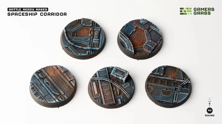 Gamers Grass Spaceship Corridor Round 40mm (x5) 3