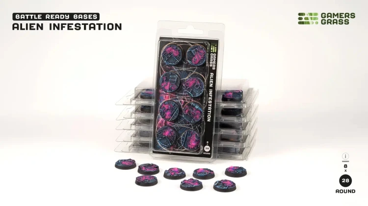 Gamers Grass Alien Infestation Round 28mm (x8) 6