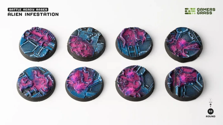 Gamers Grass Alien Infestation Round 32mm (x8) 3
