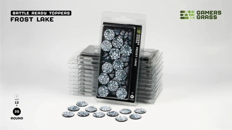 Gamers Grass Frost Lake Topper Round 25mm (x12) 1