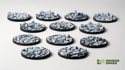 Gamers Grass Frost Lake Topper Round 25mm (x12) 2