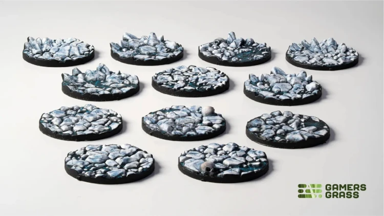 Gamers Grass Frost Lake Topper Round 25mm (x12) 2