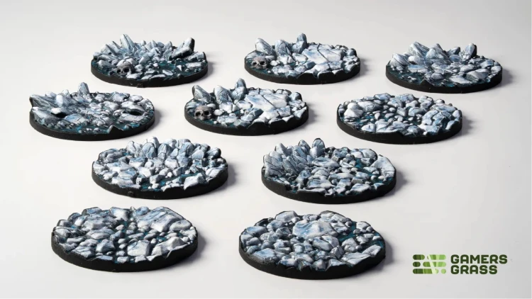 Gamers Grass Frost Lake Topper Round 28mm (x10) 2