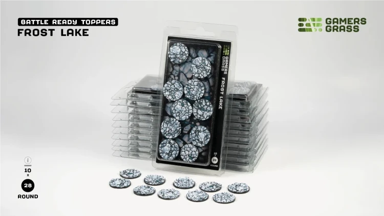 Gamers Grass Frost Lake Topper Round 28mm (x10) 3