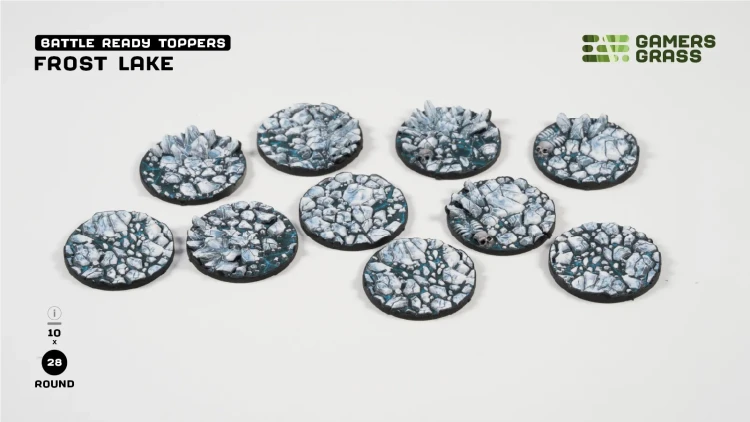 Gamers Grass Frost Lake Topper Round 28mm (x10) 4