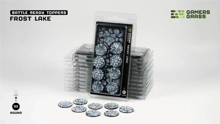 Gamers Grass Frost Lake Topper Round 32mm (x8) 1