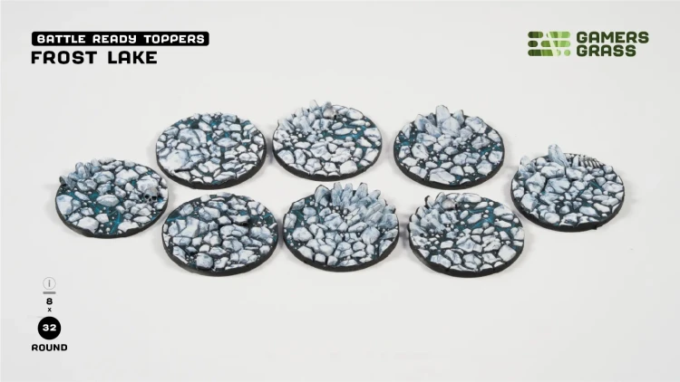Gamers Grass Frost Lake Topper Round 32mm (x8) 4