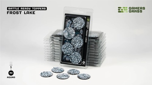 Gamers Grass Frost Lake Topper Round 40mm (x5) 1