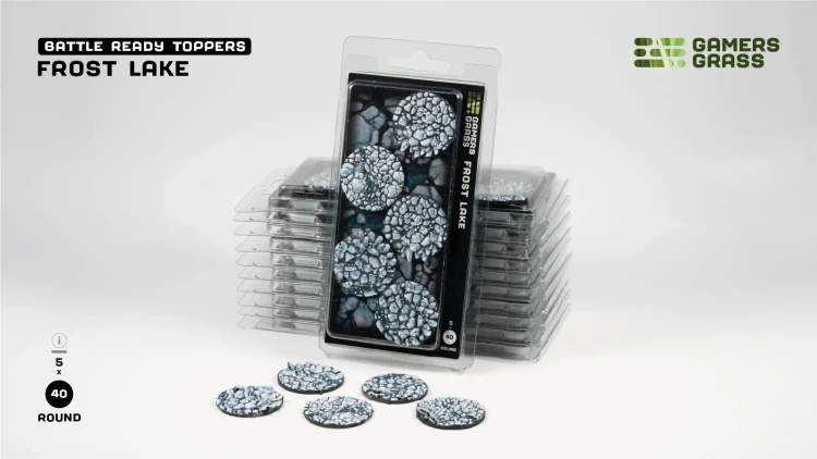 Gamers Grass Frost Lake Topper Round 40mm (x5) 3