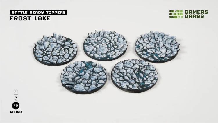 Gamers Grass Frost Lake Topper Round 40mm (x5) 4