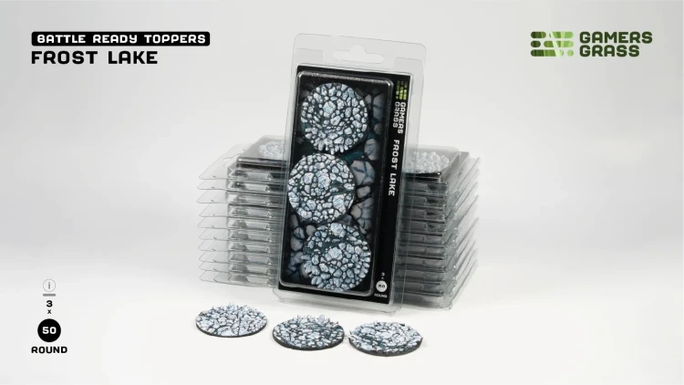 Gamers Grass Frost Lake Topper Round 50mm (x3) 3