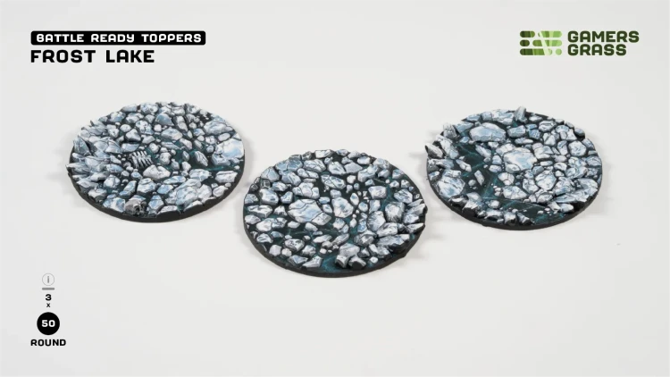 Gamers Grass Frost Lake Topper Round 50mm (x3) 4