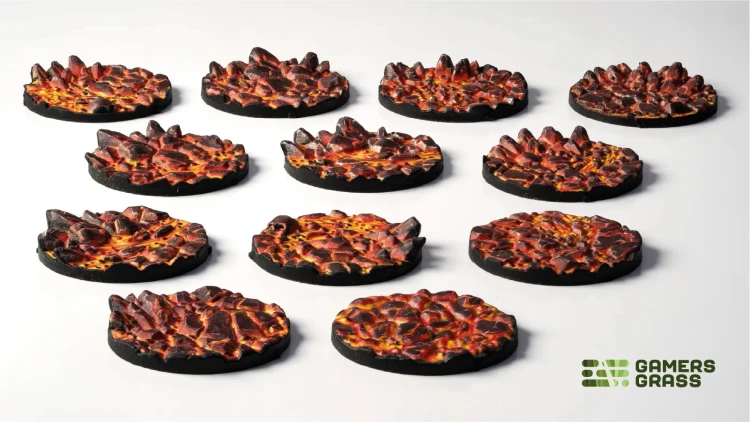 Gamers Grass Molten Lava Topper Round 25mm (x12) 2
