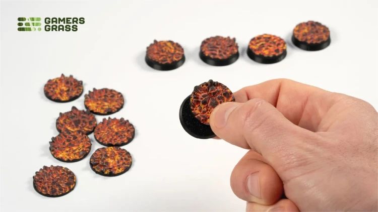 Gamers Grass Molten Lava Topper Round 25mm (x12) 5