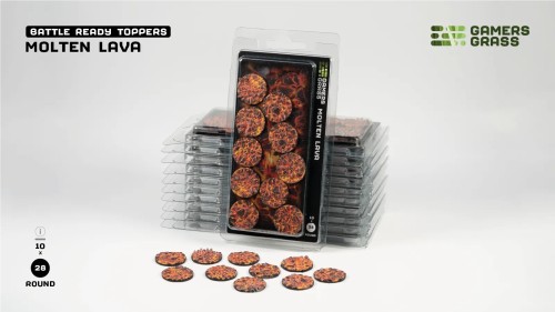 Gamers Grass Molten Lava Topper Round 28mm (x10) 1