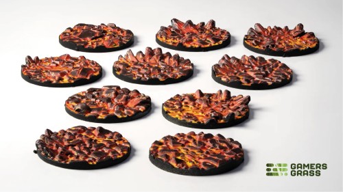 Gamers Grass Molten Lava Topper Round 28mm (x10) 2