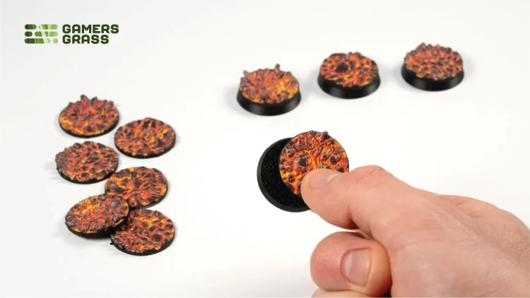 Gamers Grass Molten Lava Topper Round 28mm (x10) 5