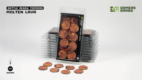 Gamers Grass Molten Lava Topper Round 32mm (x8) 1