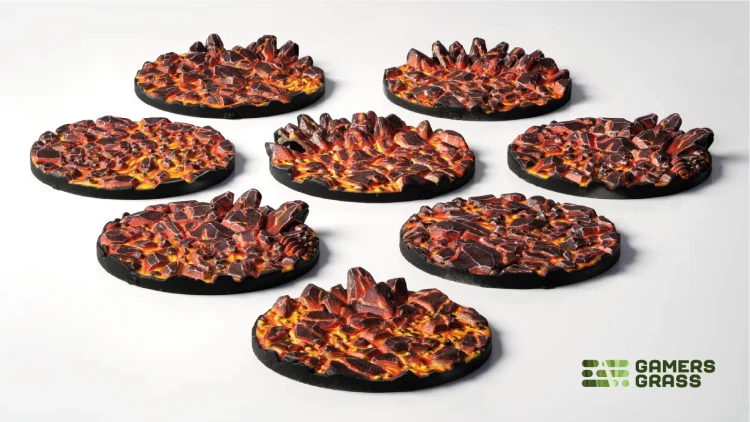 Gamers Grass Molten Lava Topper Round 32mm (x8) 2