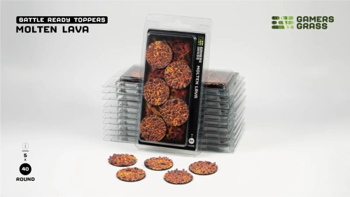 Gamers Grass Molten Lava Topper Round 40mm (x5) 1