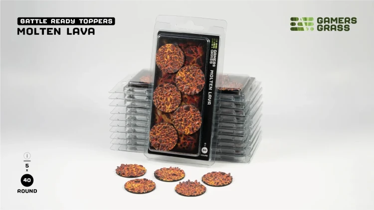 Gamers Grass Molten Lava Topper Round 40mm (x5) 1
