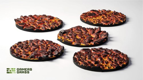 Gamers Grass Molten Lava Topper Round 40mm (x5) 2