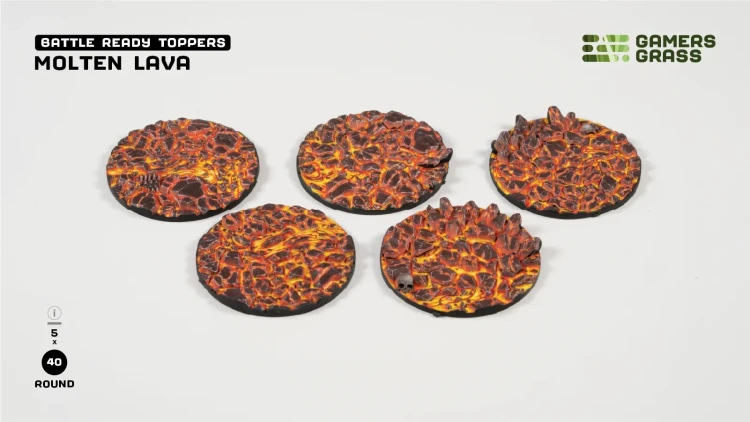 Gamers Grass Molten Lava Topper Round 40mm (x5) 4
