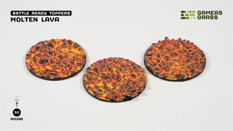 Gamers Grass Molten Lava Topper Round 50mm (x3) 4